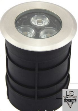 Грунтовый LED светильник 3W  с регулируемым углом освещения