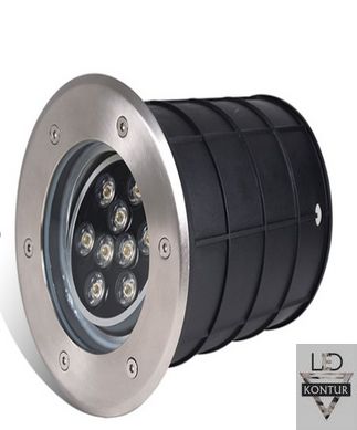 Грунтовый LED светильник 9W  с регулируемым углом освещения